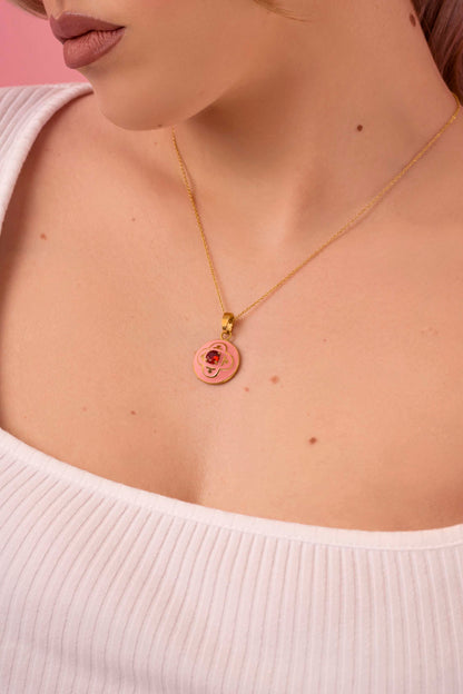 Maltese Tile Carisma Red Stone Small Pendant