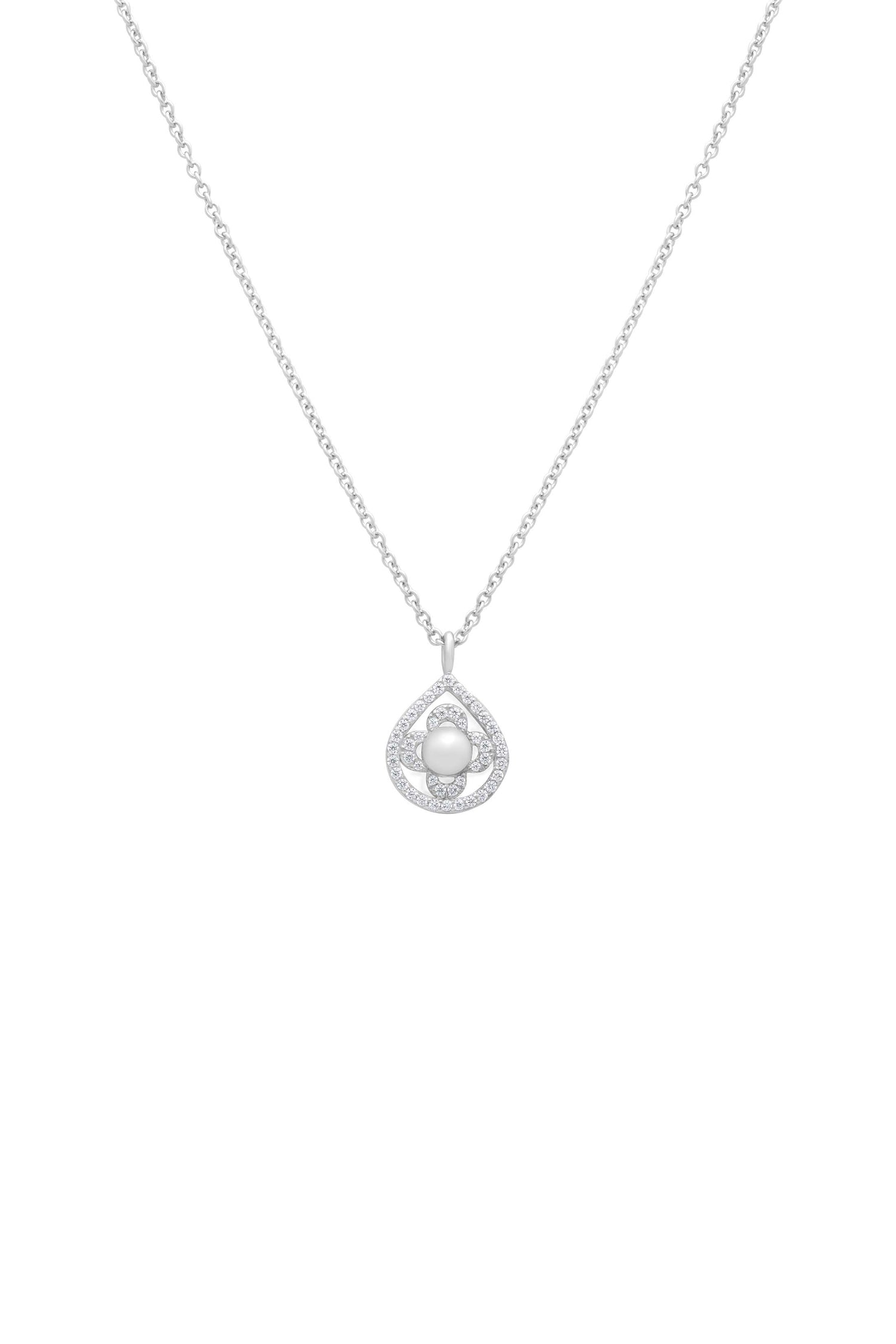 Crystal Perla Tear Drop Necklace