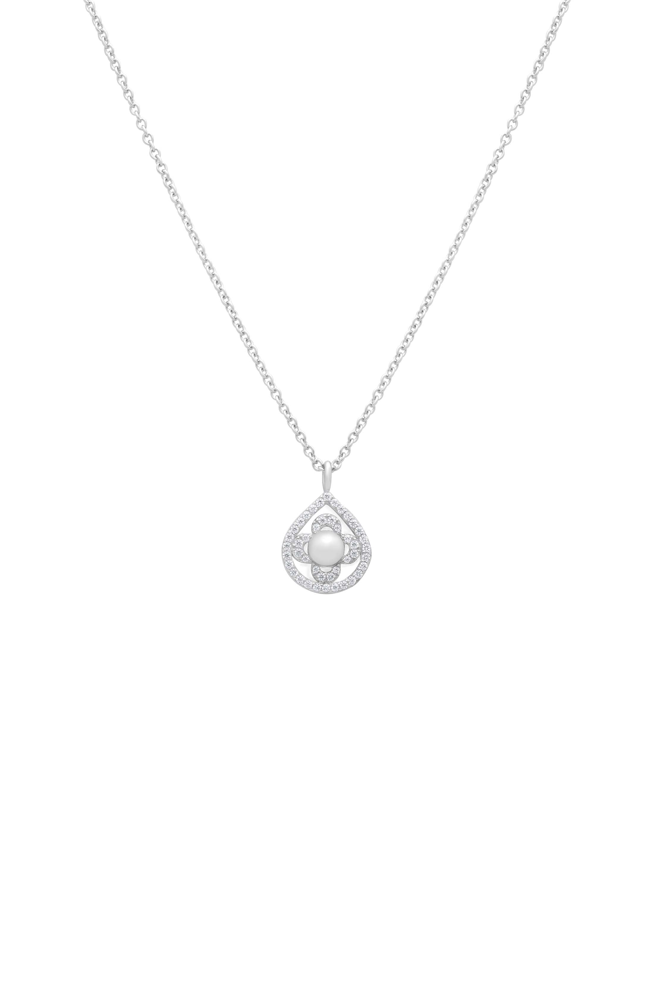 Crystal Perla Tear Drop Necklace