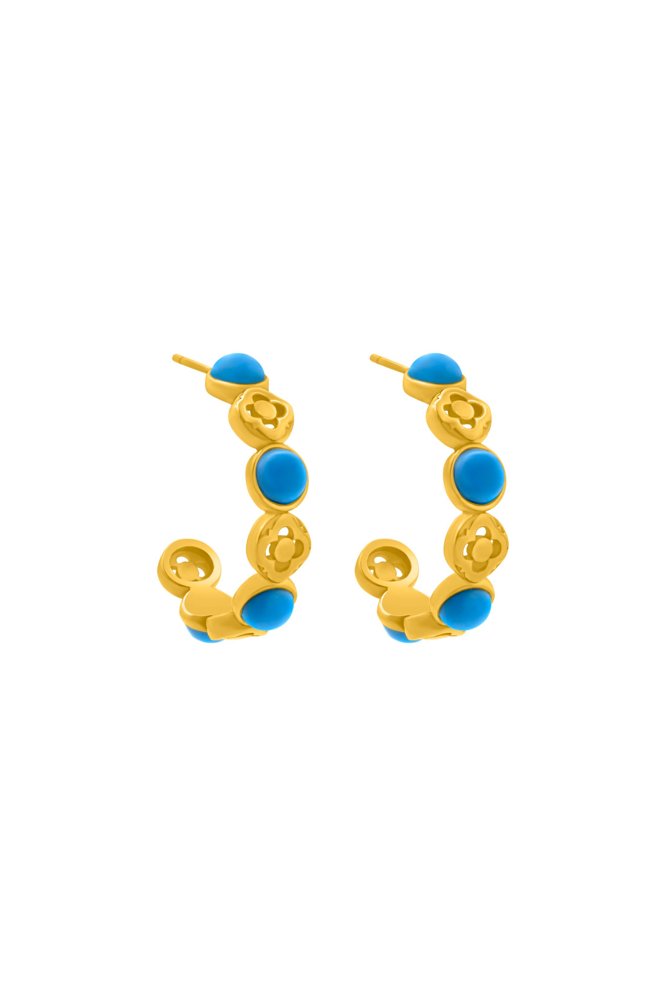 Donatella&#39;s Turquoise Hoop Earring Set