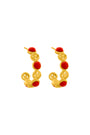Donatella's Coral Hoop Earring Set