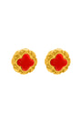 Donatella's Coral Statement Stud Earrings Set