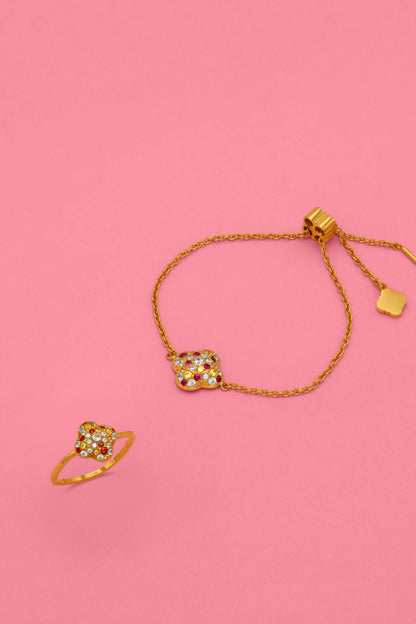 Pink Aurora Ring &amp; Bracelet Gift Set