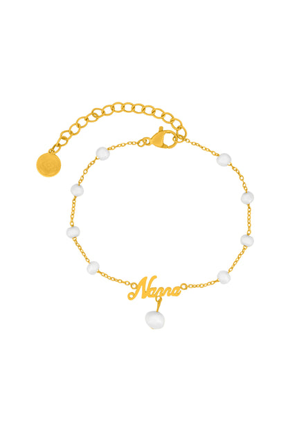 ‘Nanna’ Cursive Freshwater Pearl Bracelet