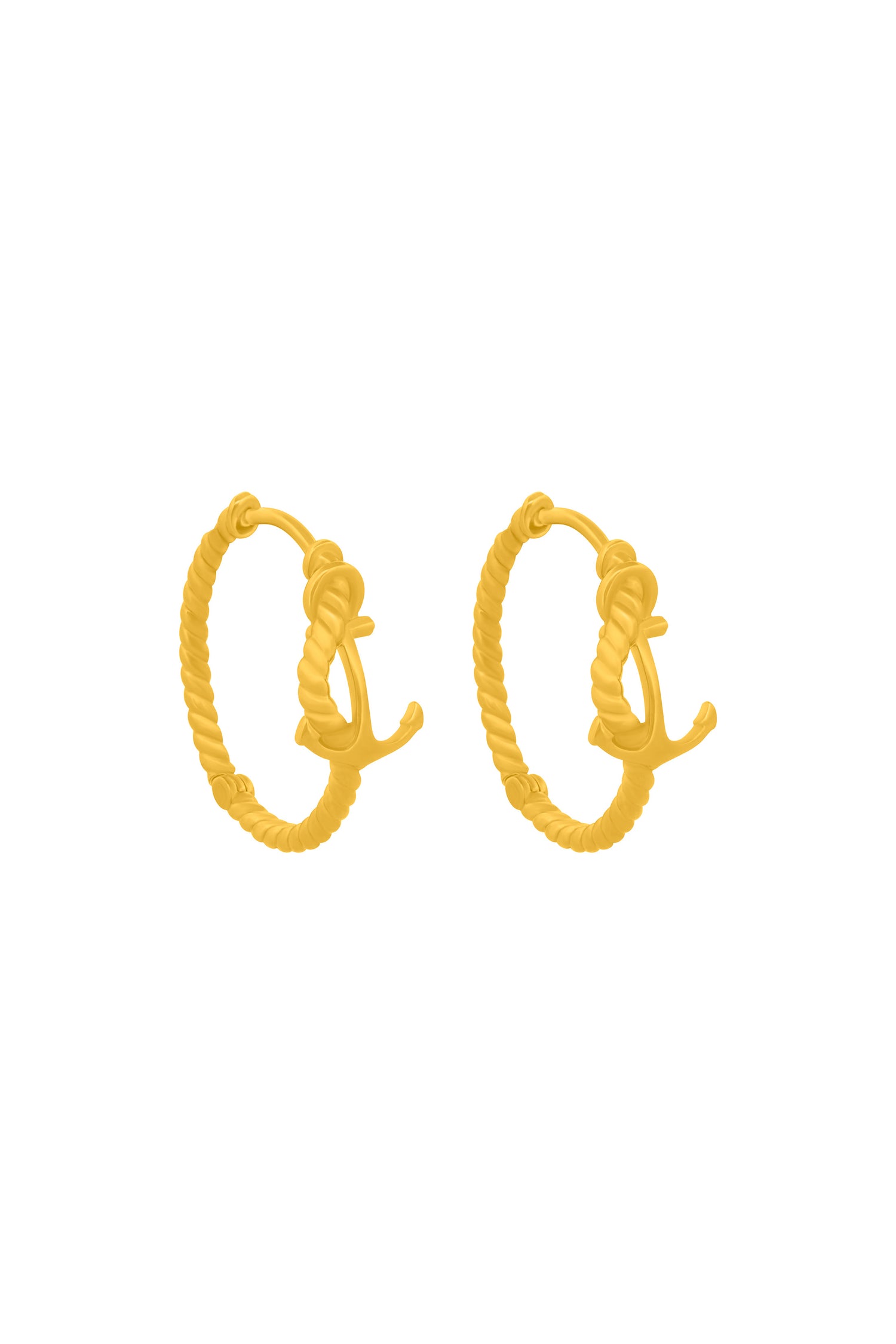 Azure Anchor Hoop Earring Set