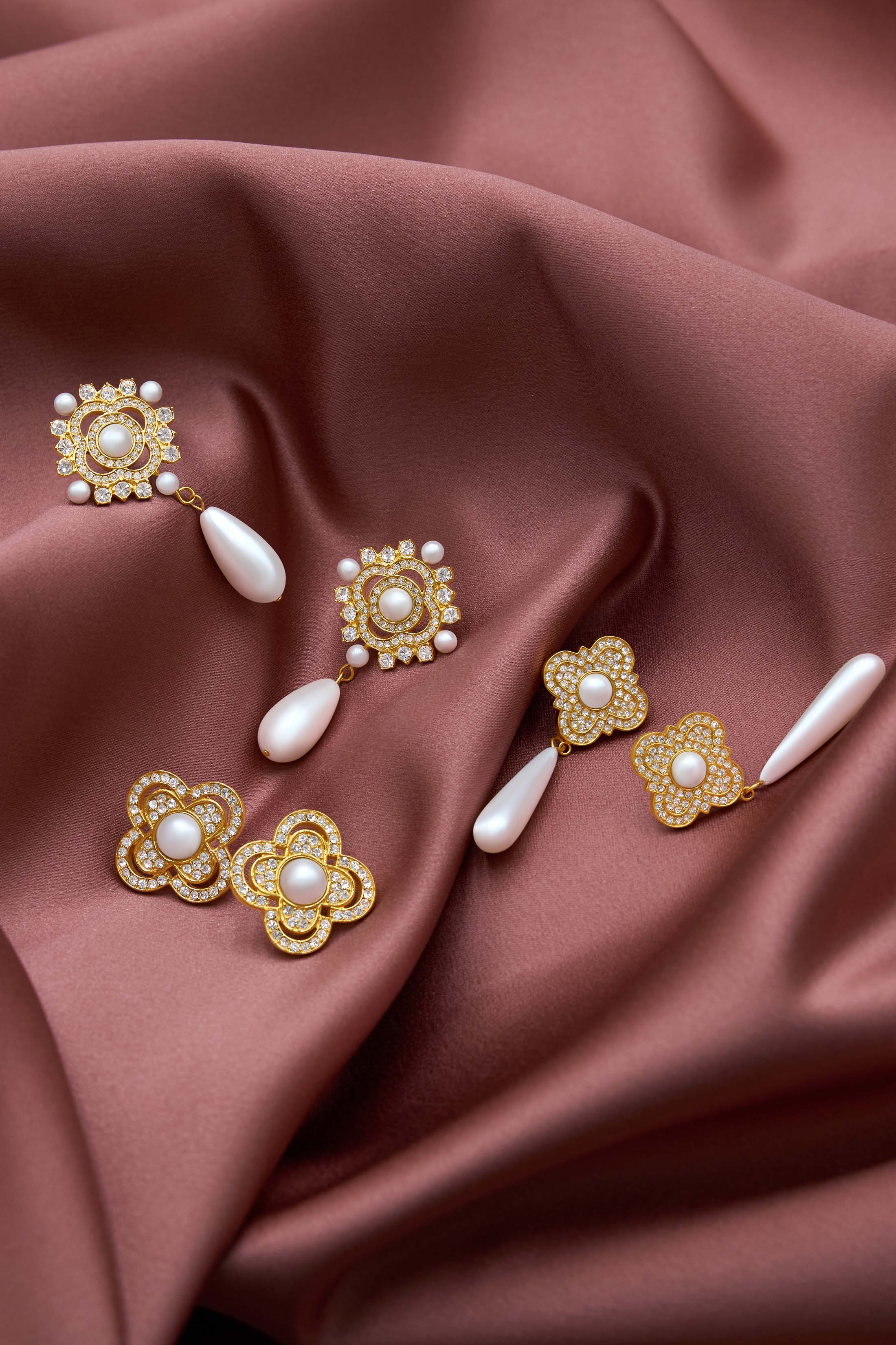 Perla Melodija Drop Stud Earring Set