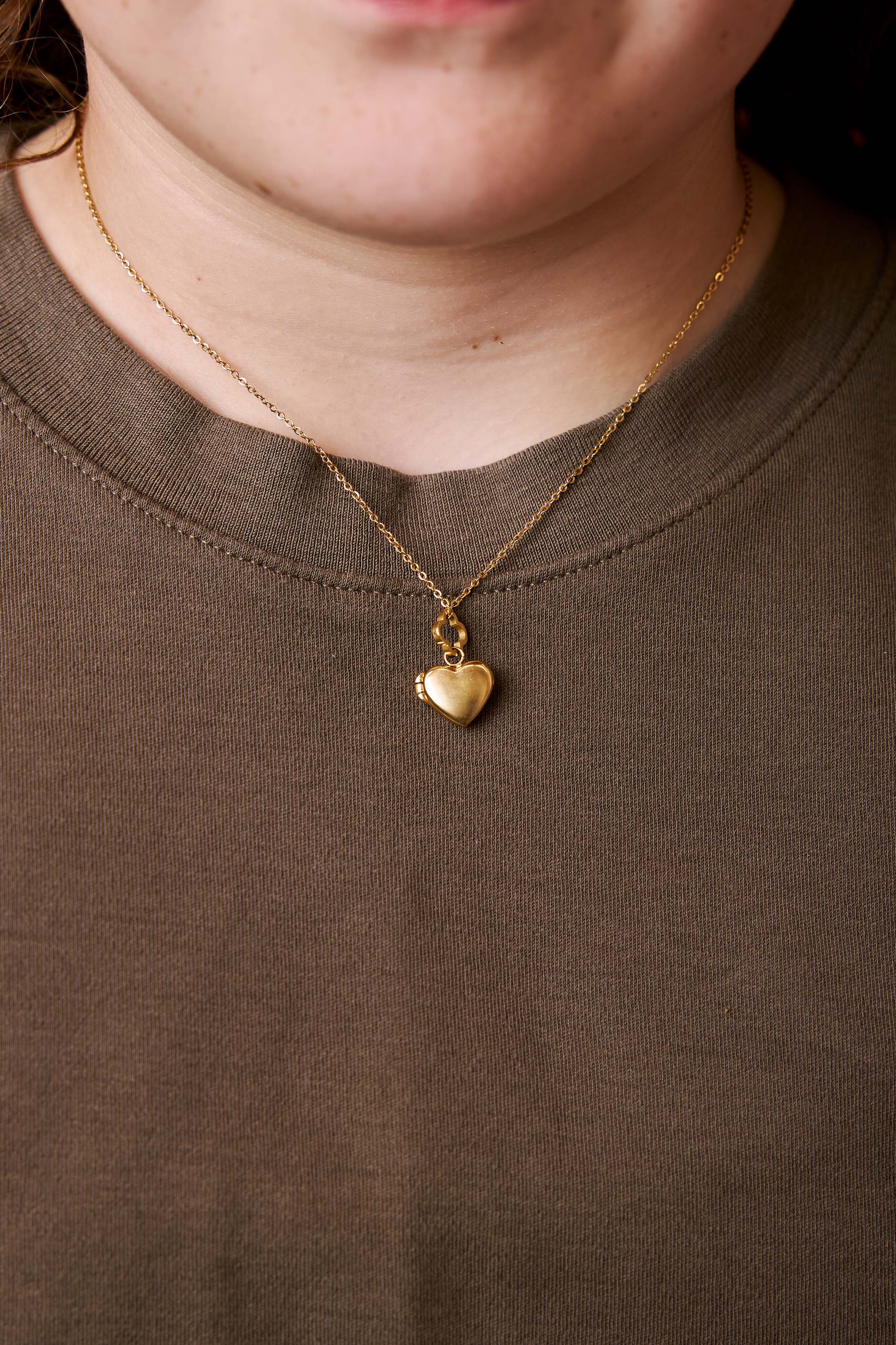Little Heart Gold Locket Necklace