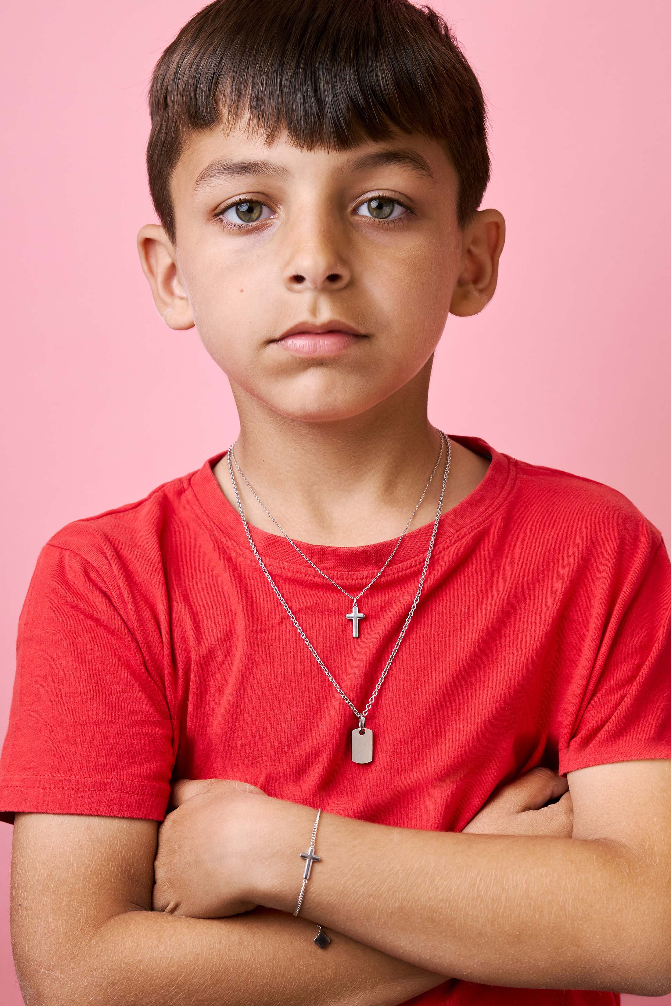 Cross Silver Necklace &amp; Bracelet Gift Set