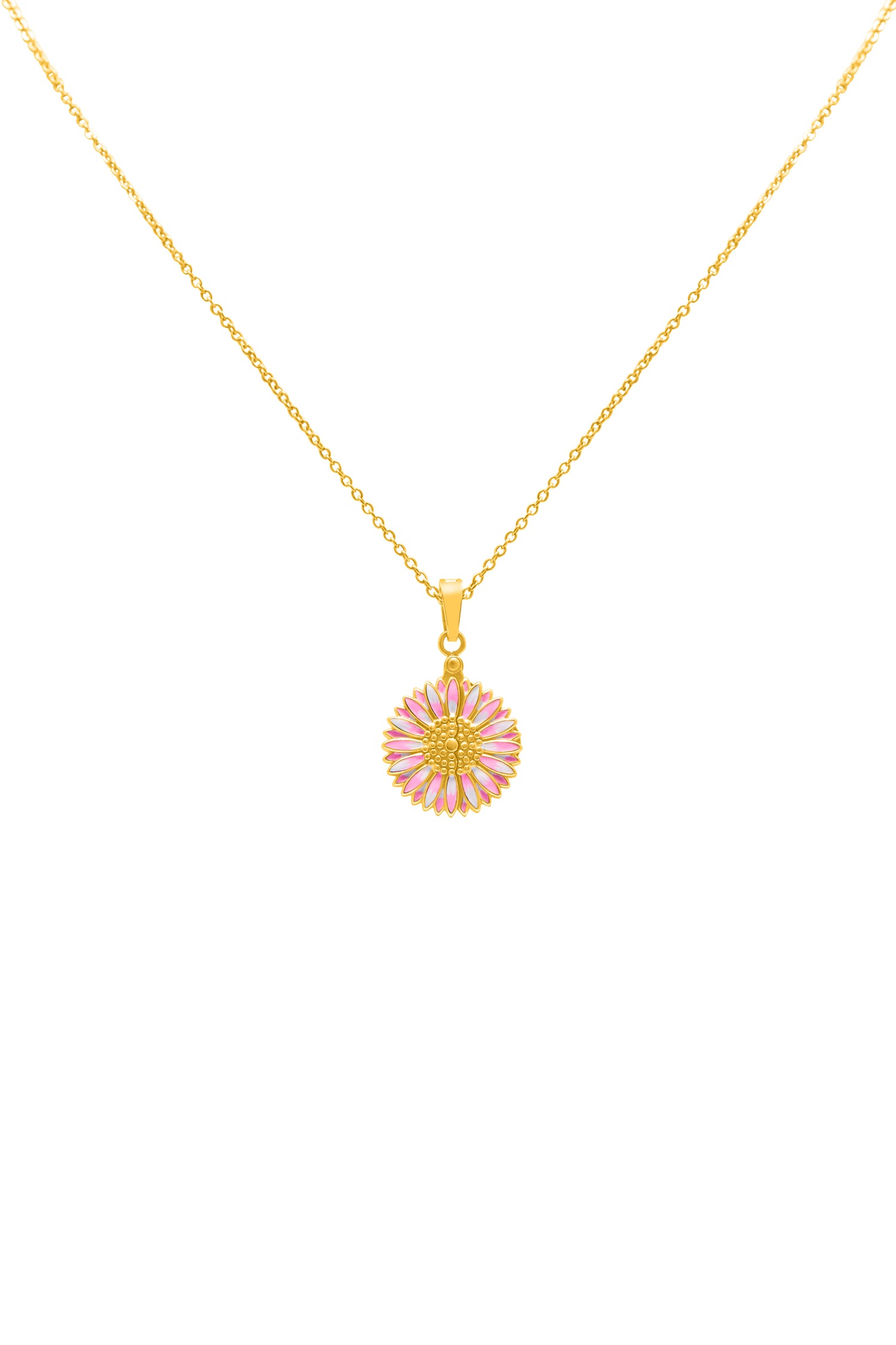 Gerbera Glow Stud Earrings &amp; Engravable Necklace Gift Set