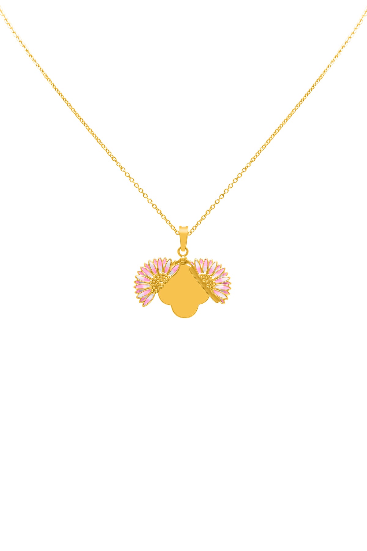 Gerbera Glow Stud Earrings &amp; Engravable Necklace Gift Set