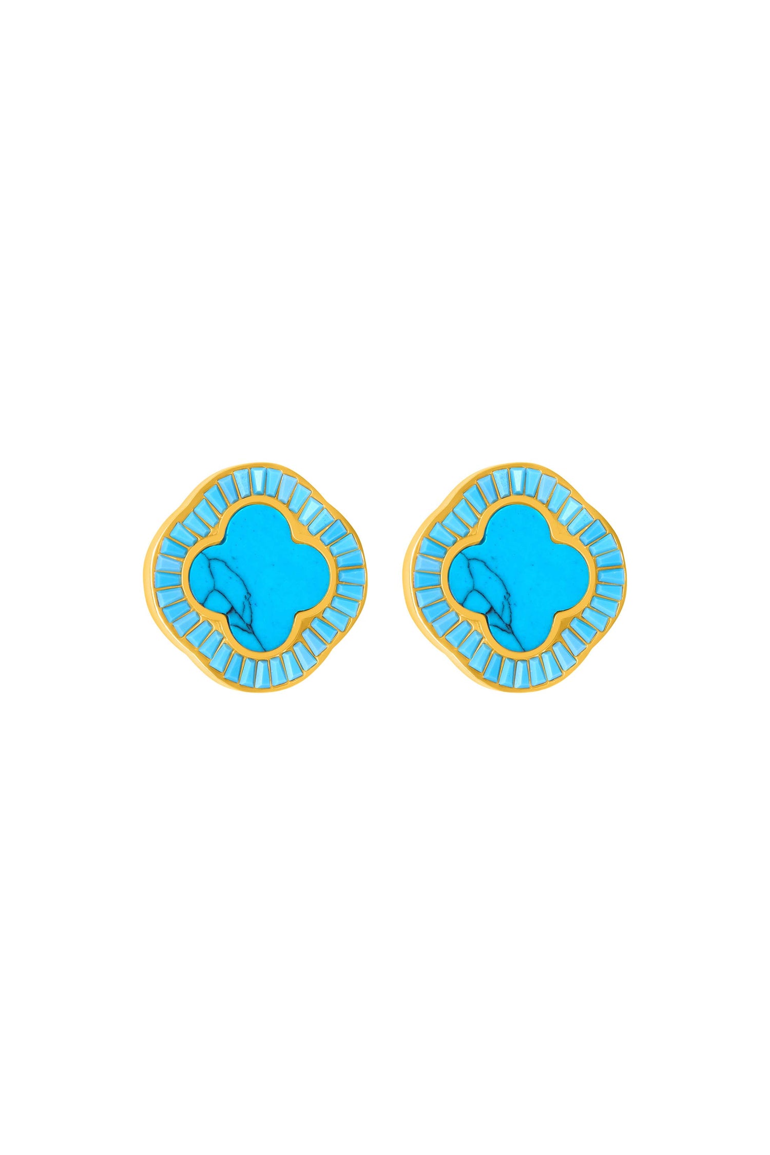 Faniello Turquoise Marble Stud Earring Set
