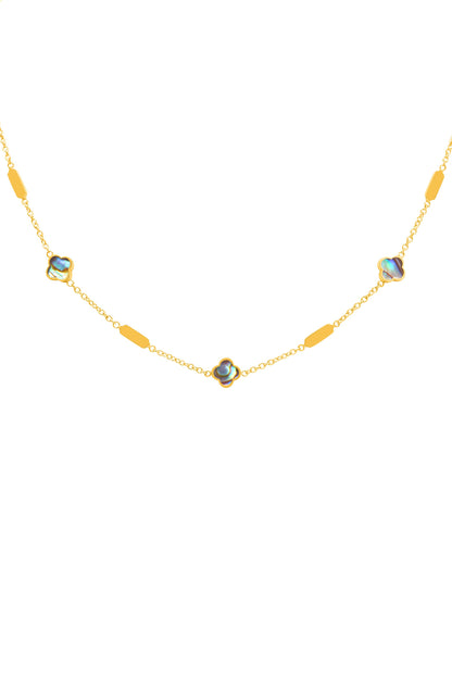 Blue Lagoon Abalone Statement Stud Earring Set &amp; Charm Necklace Gift Set