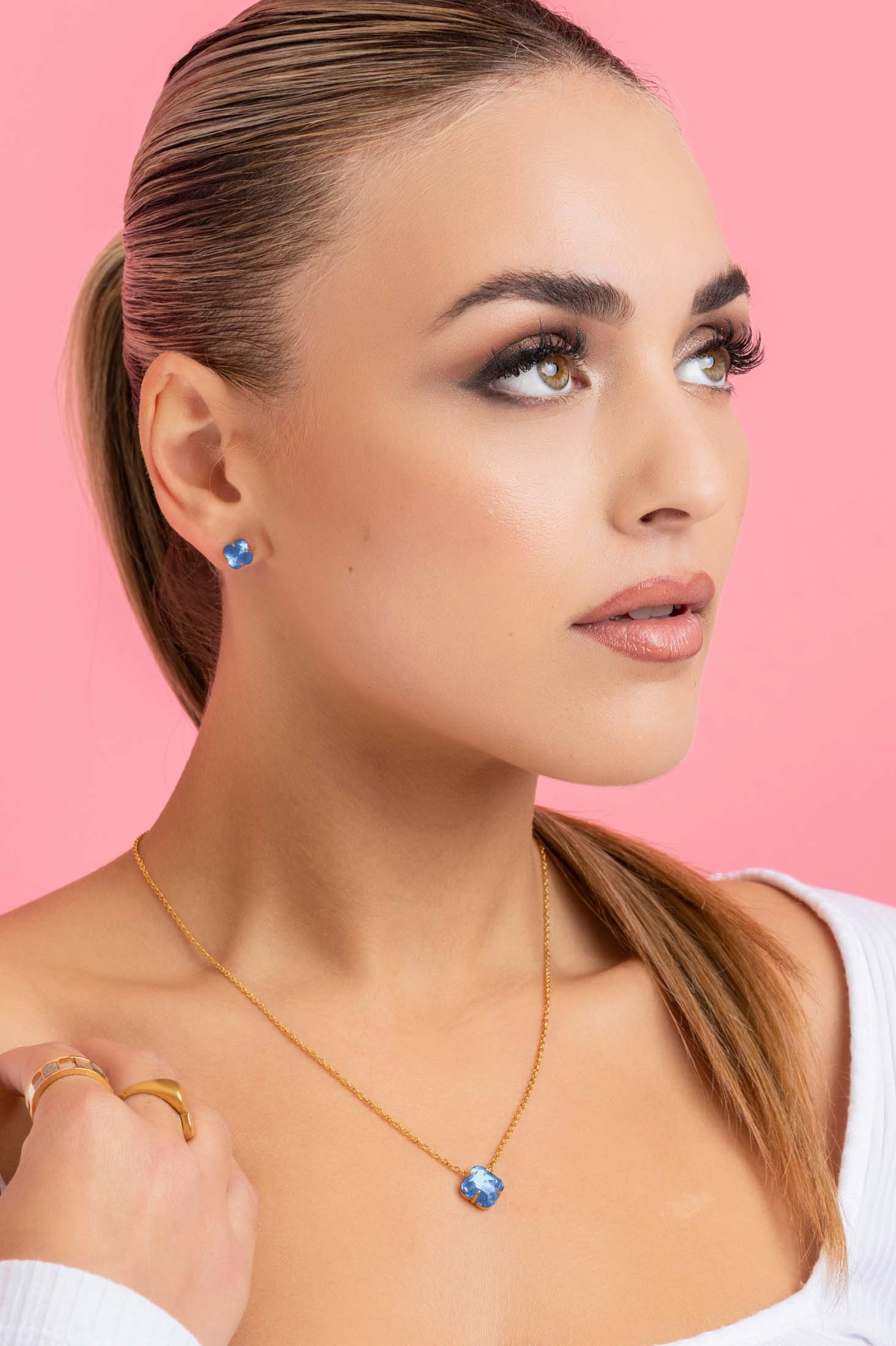 Birthstone Choker &amp; Stud Earrings Gift Set