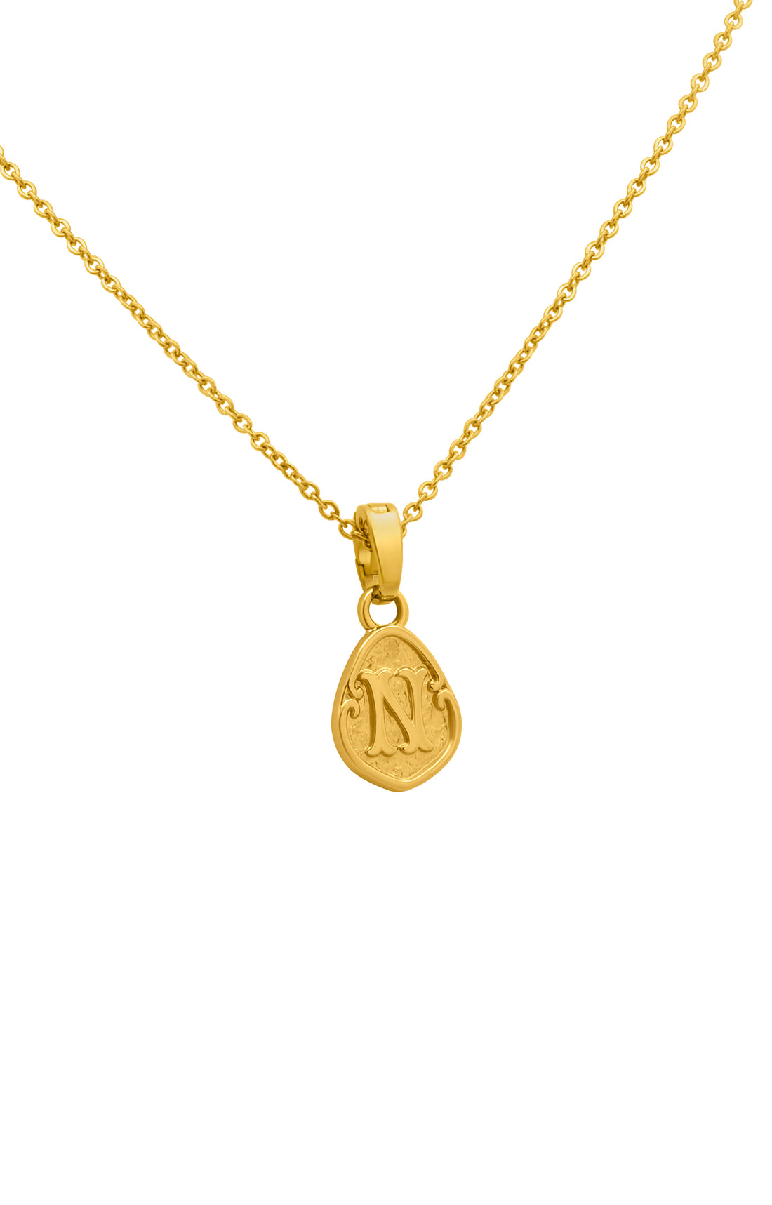 &quot;N&quot; Tberfil Letter Pendant with Petite Adjustable Chain Necklace