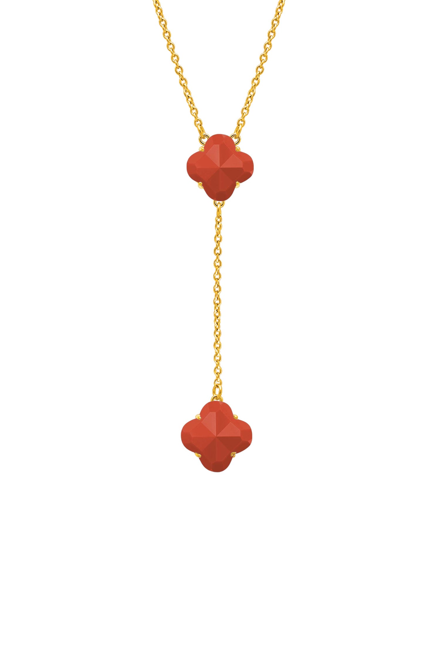 Stone Station Coral Stone Necklace