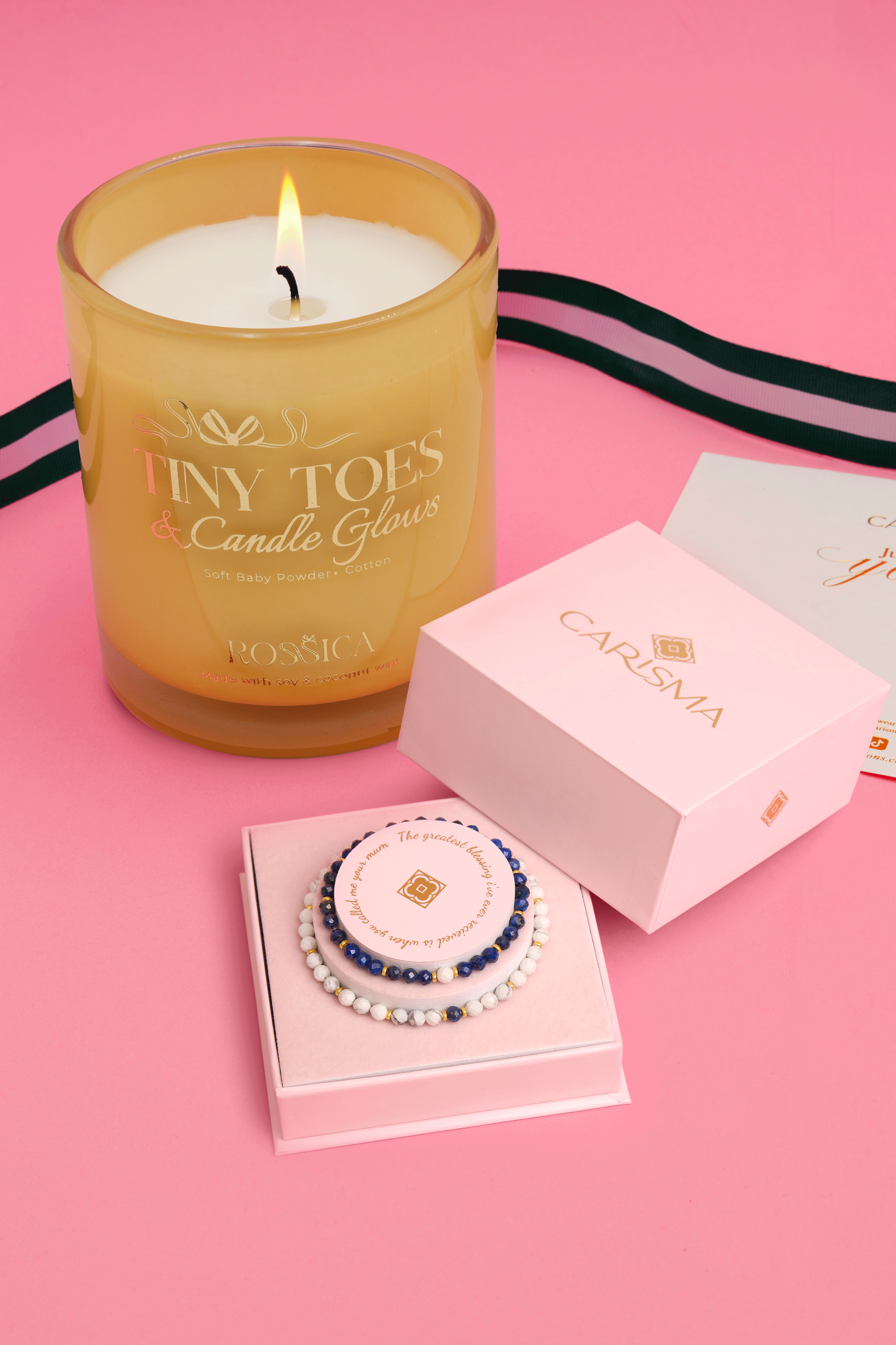 Never Apart Beaded Bracelets &amp; Rossica Candle Gift Sets
