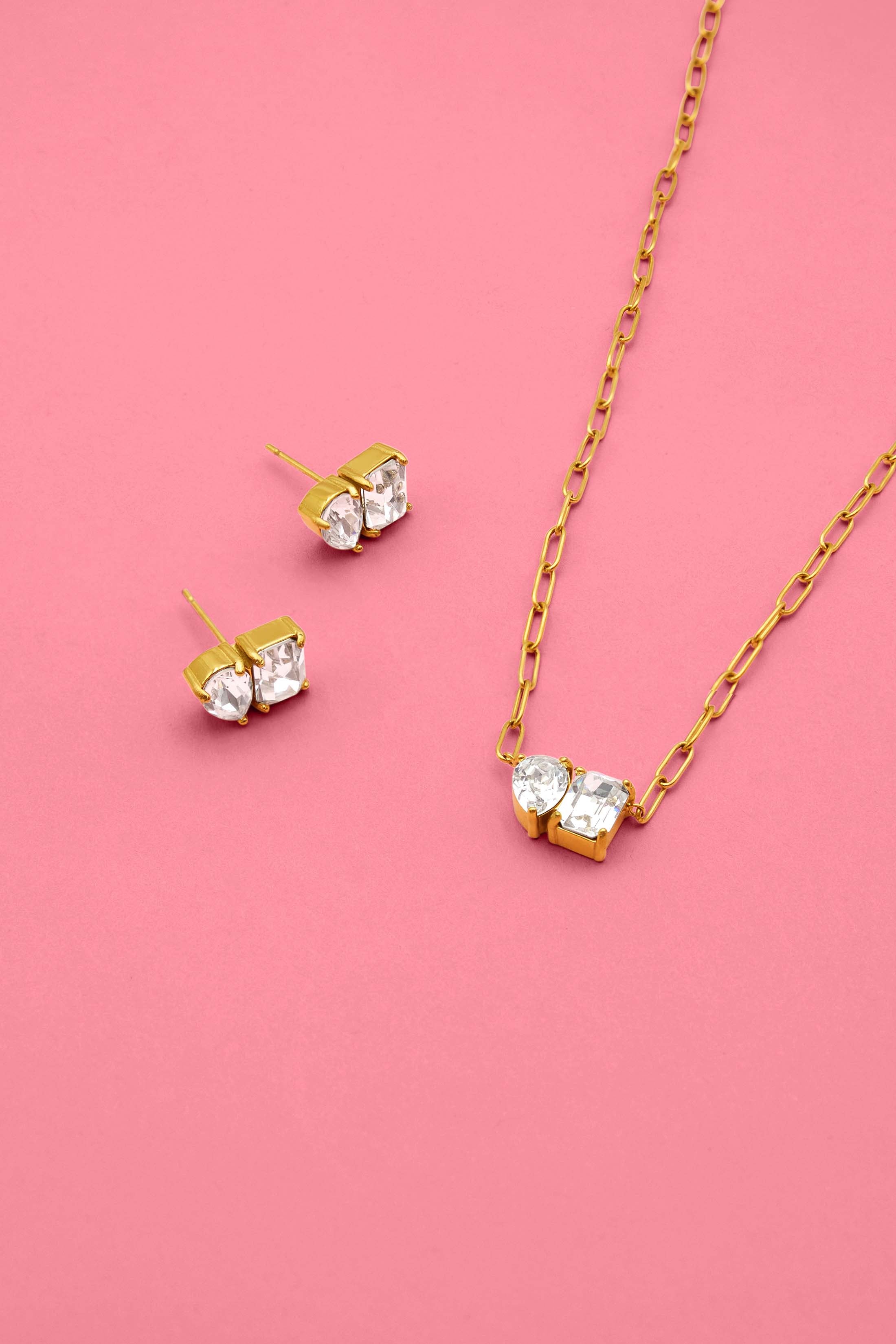 Harmony Duo Stud Earrings &amp; Necklace Gift Set