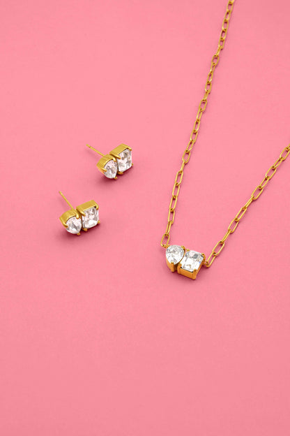 Harmony Duo Stud Earrings &amp; Necklace Gift Set