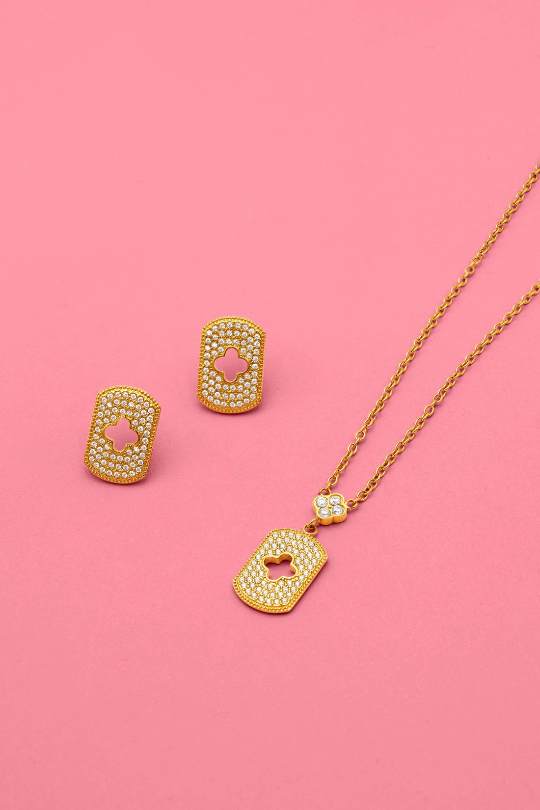 Iconic Pavé Stud Earrings &amp; Necklace Gift Set