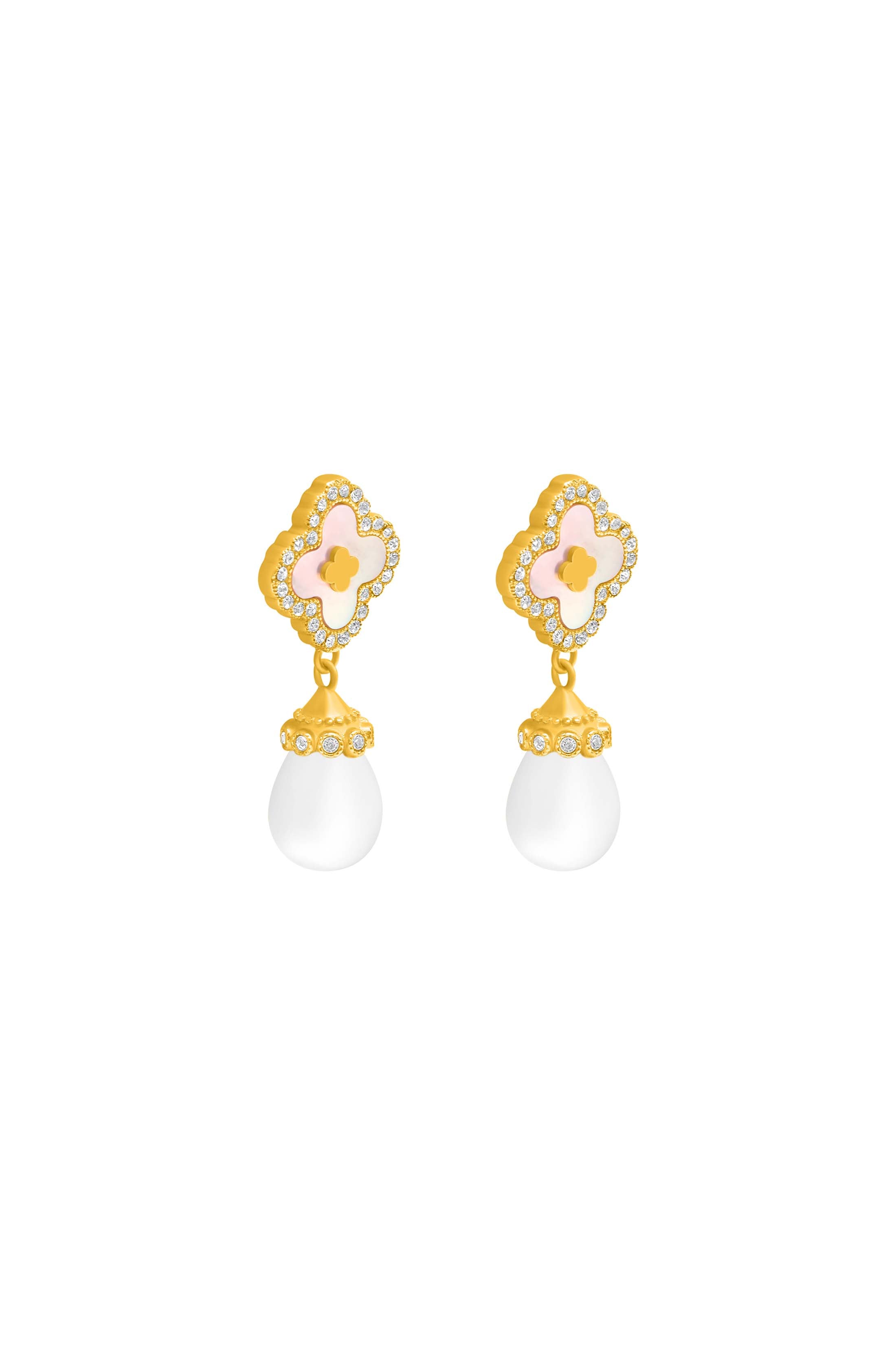 Dazzling Perla Drop Stud Earrings &amp; Necklace Gift Set