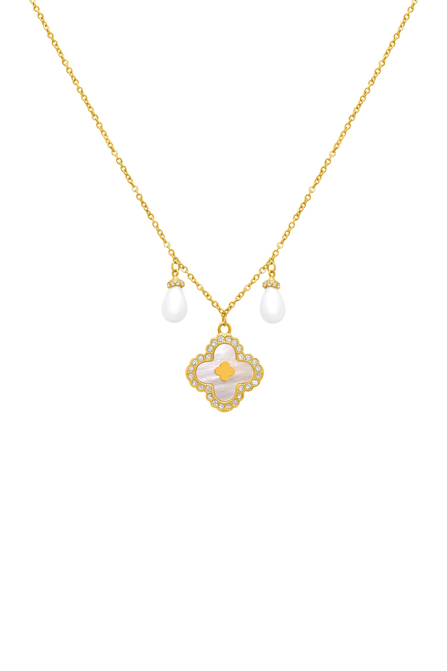 Dazzling Perla Drop Stud Earrings &amp; Necklace Gift Set
