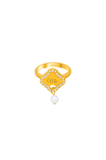 Pearl Linked Engravable Ring