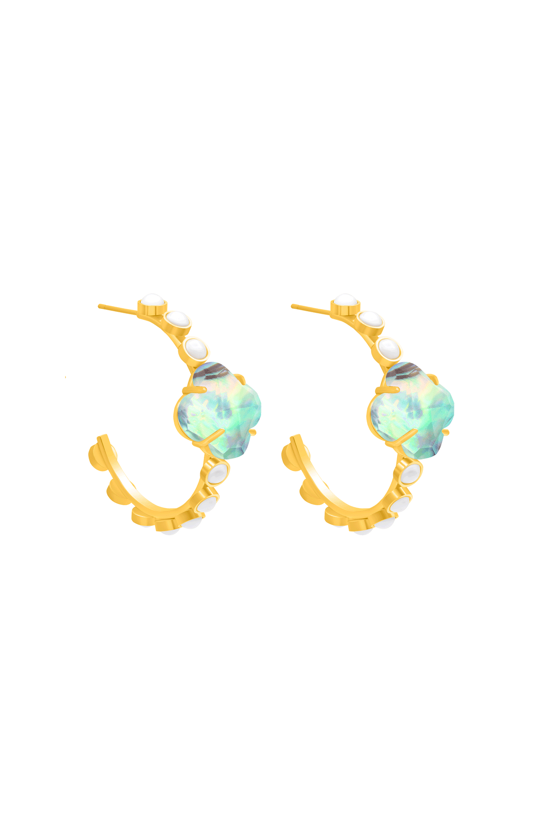 Stone Station Perla Hoop Earring Set