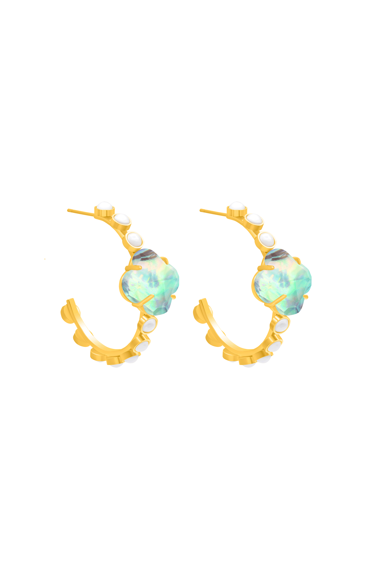 Stone Station Perla Hoop Earring Set