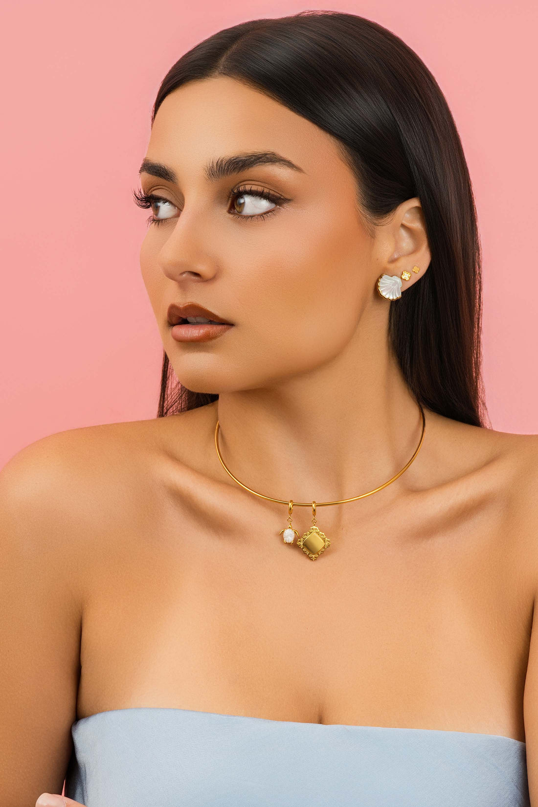 Cuff Necklace - Double Cuff Charm Gift Set