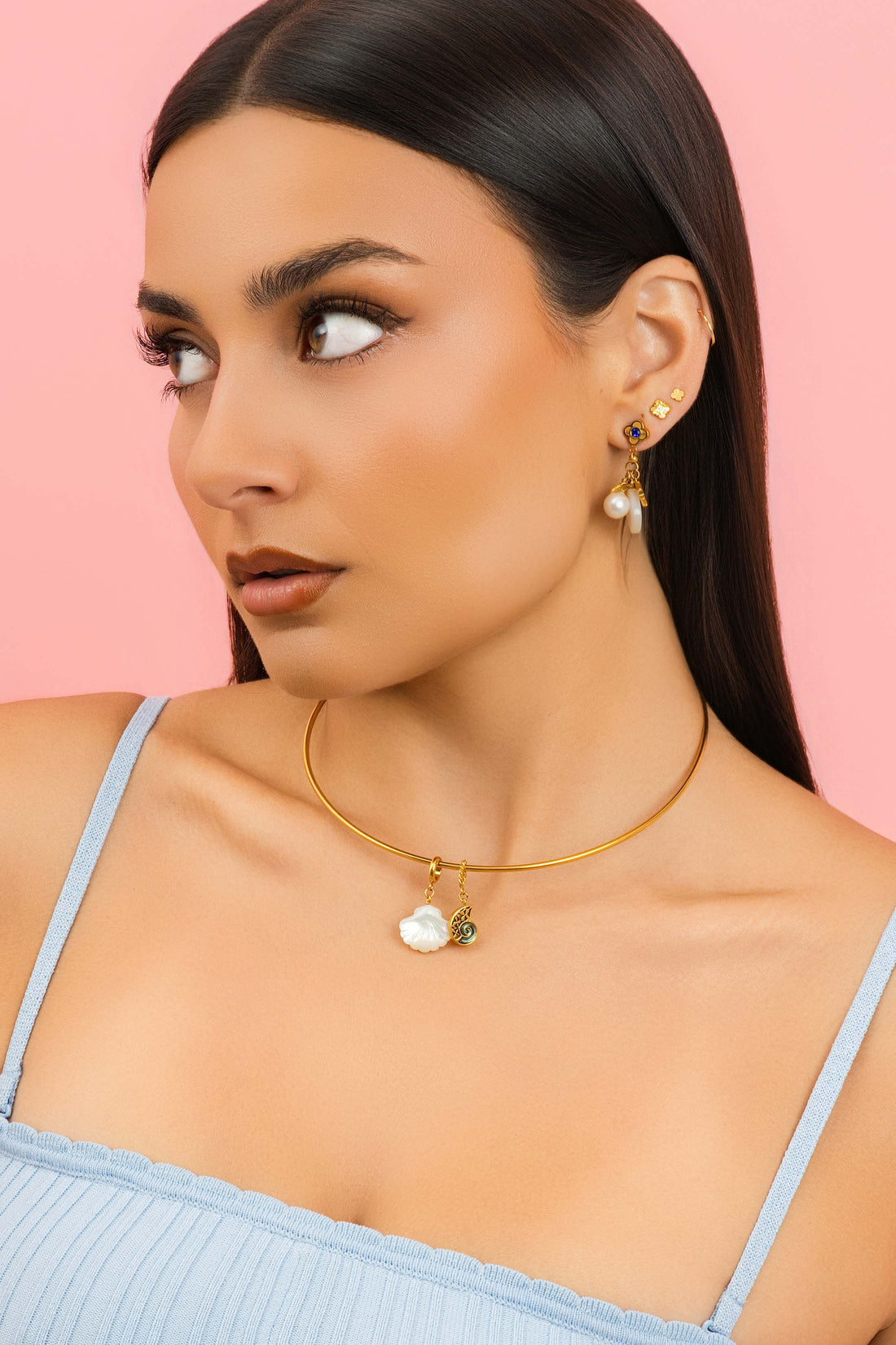 Perla Marina Drop Stud Earring Set