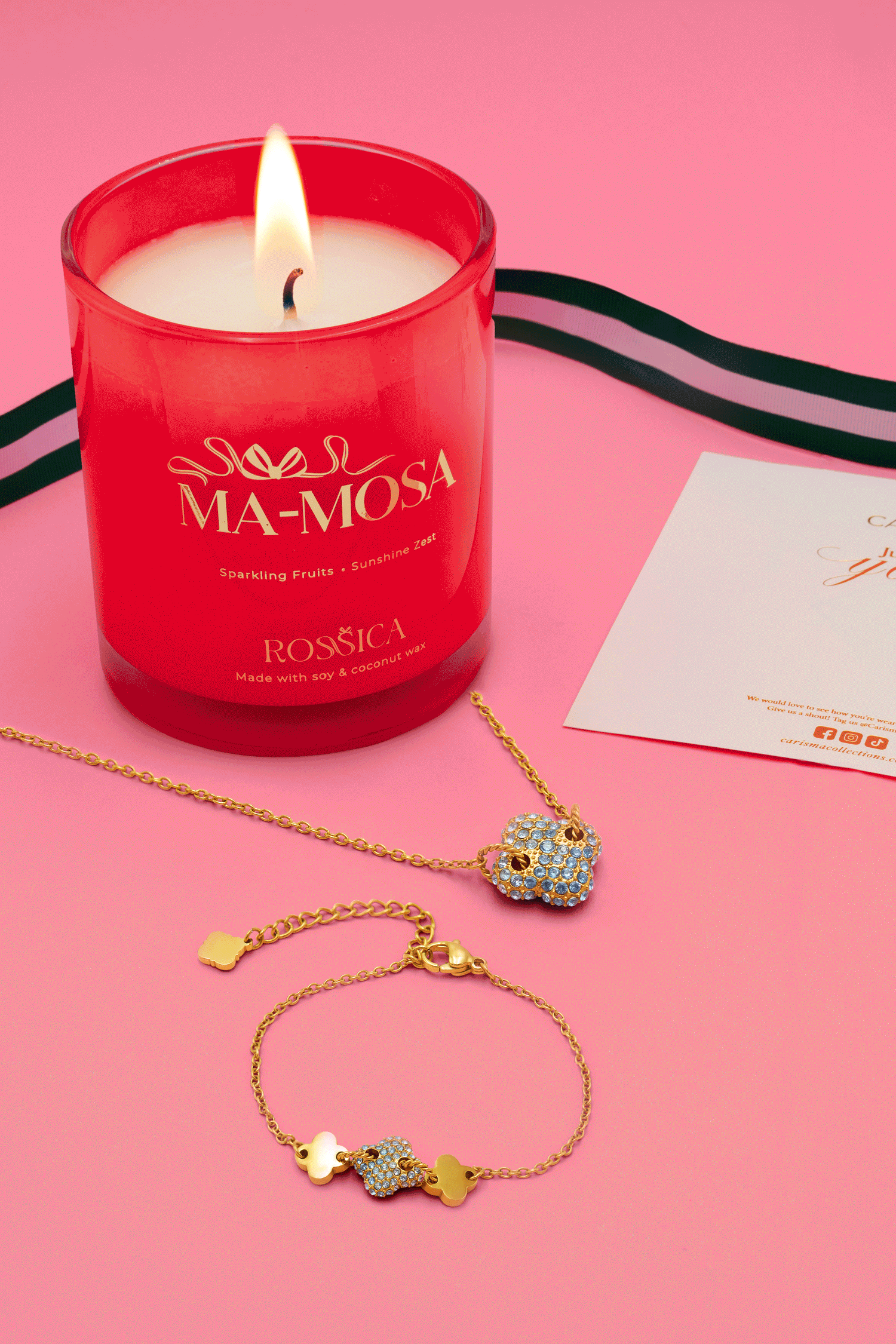 Rossi Nova Bracelet, Necklace &amp; Rossica Candle Gift Set