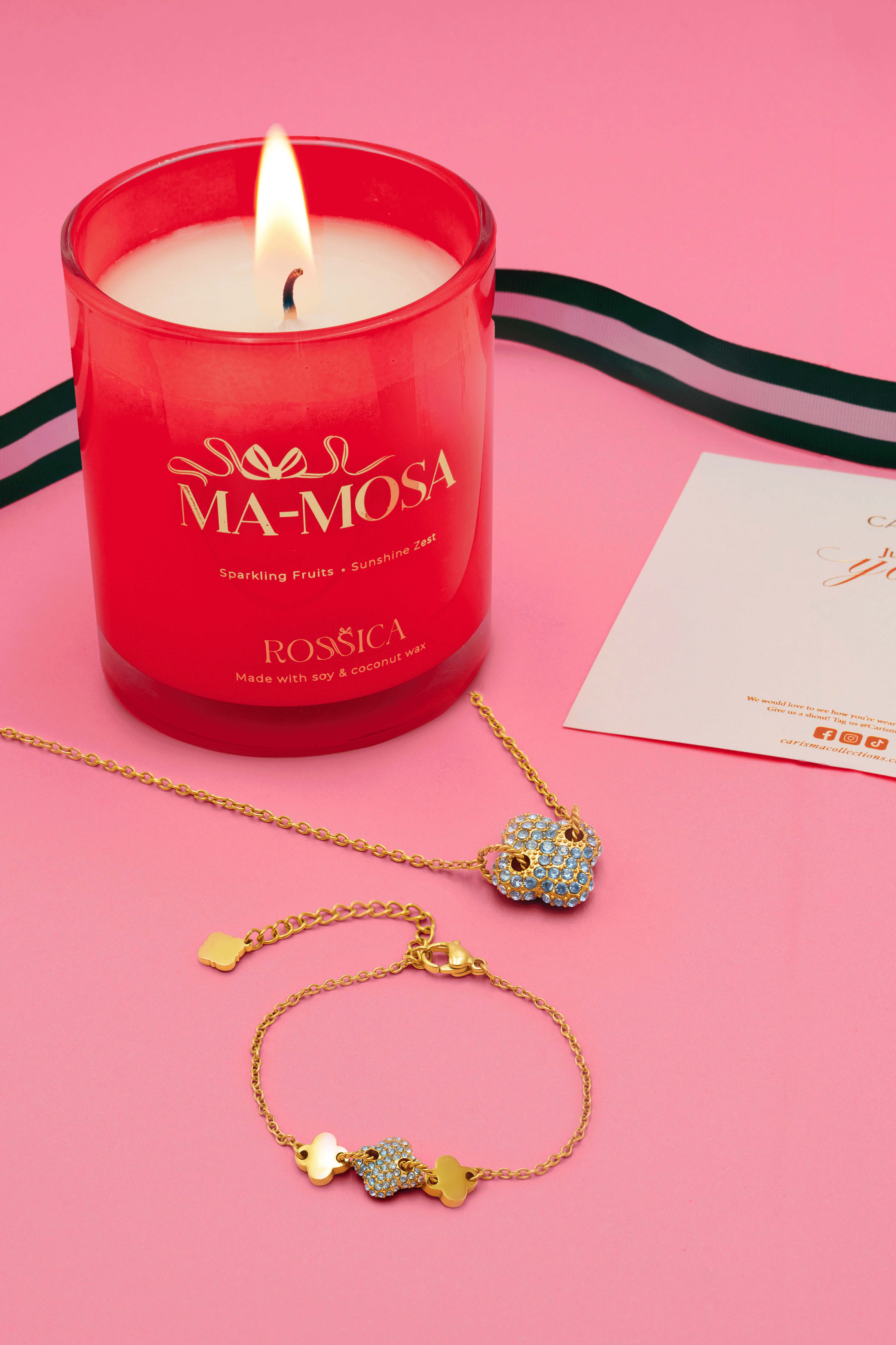 Rossi Nova Bracelet, Necklace &amp; Rossica Candle Gift Set