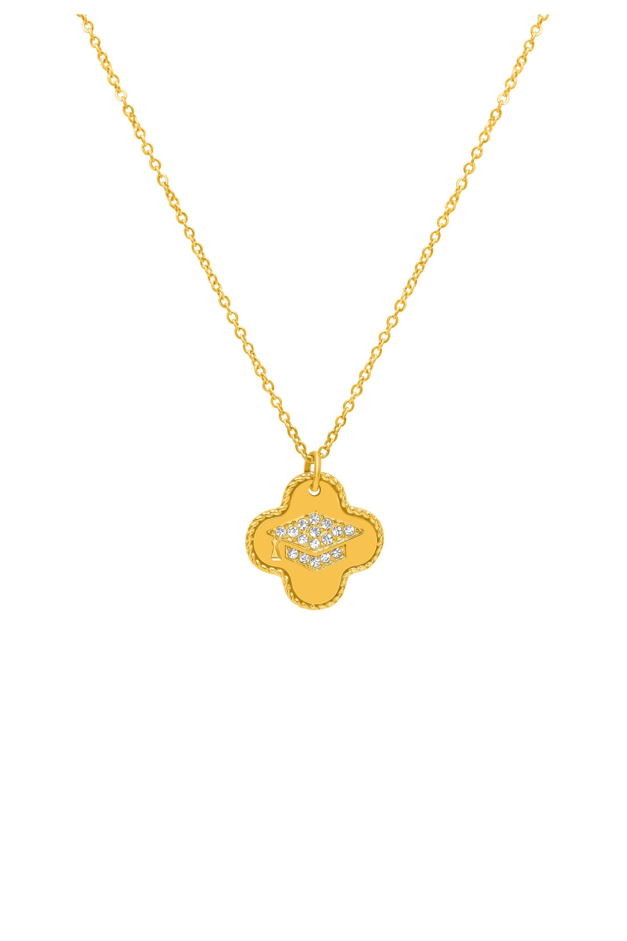 Graduation Zirconia Engravable Necklace