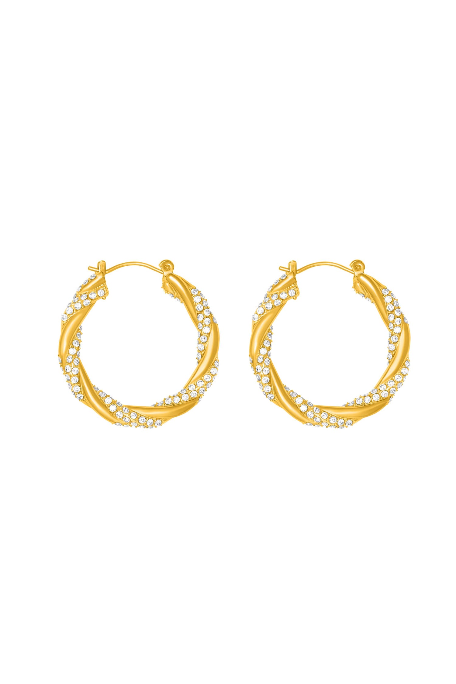 Pavé Twist Hoop Earring Set