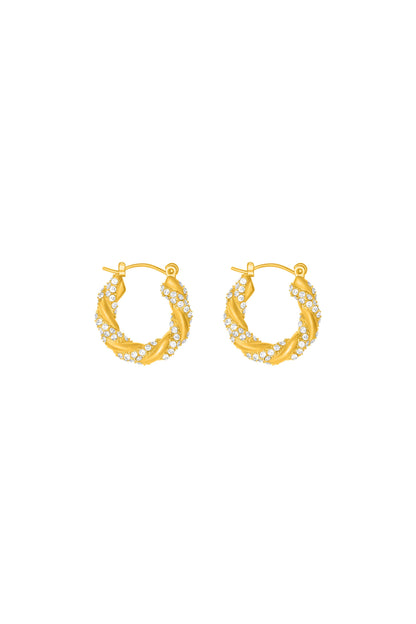 Pavé Twist Petite Hoop Earring Set