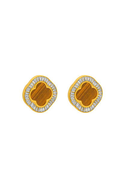Faniello Tiger Eye Stud Earrings &amp; Pendant Gift Set