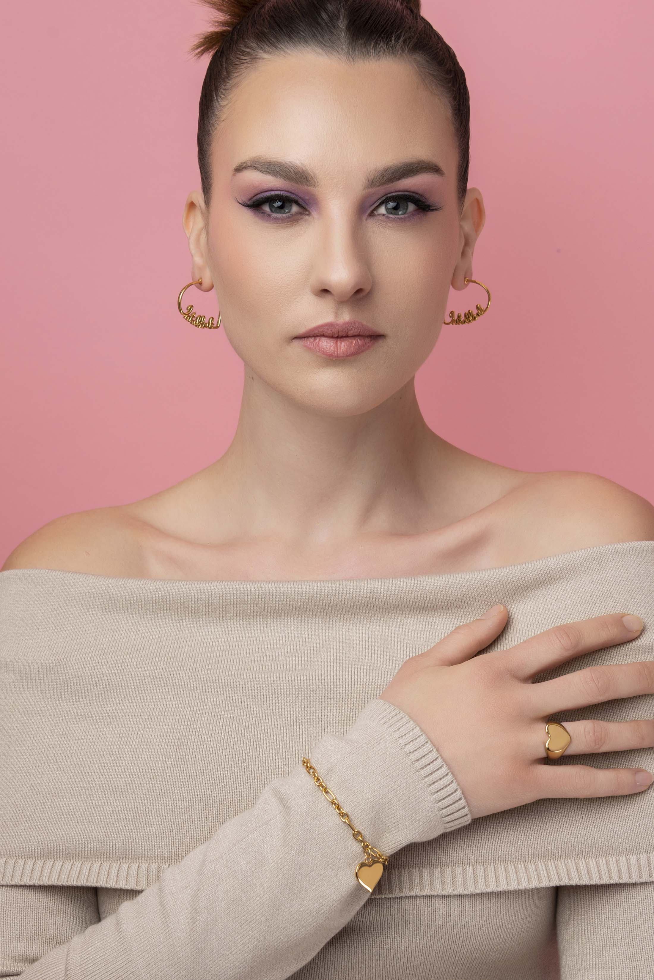Inħobbok Qalbi Medium Hoop Earring Set