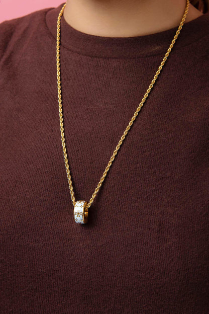 Maltese Cross Crystal Ring Pendant