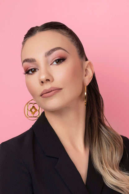 Carisma Logo Statement Hoop Earrings