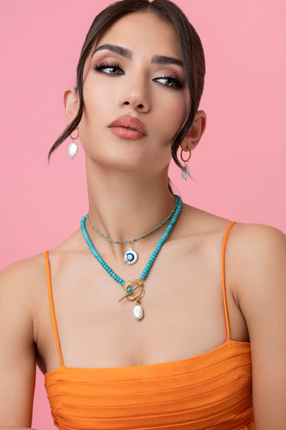 Baroque Freshwater Pearl Pendant Earring Set