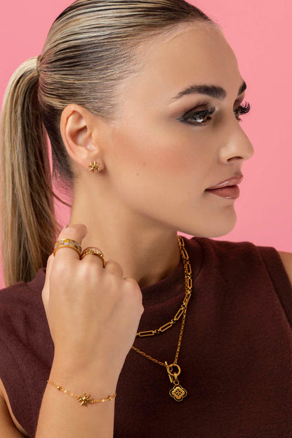 Maltese Cross Ball Chain Bracelet
