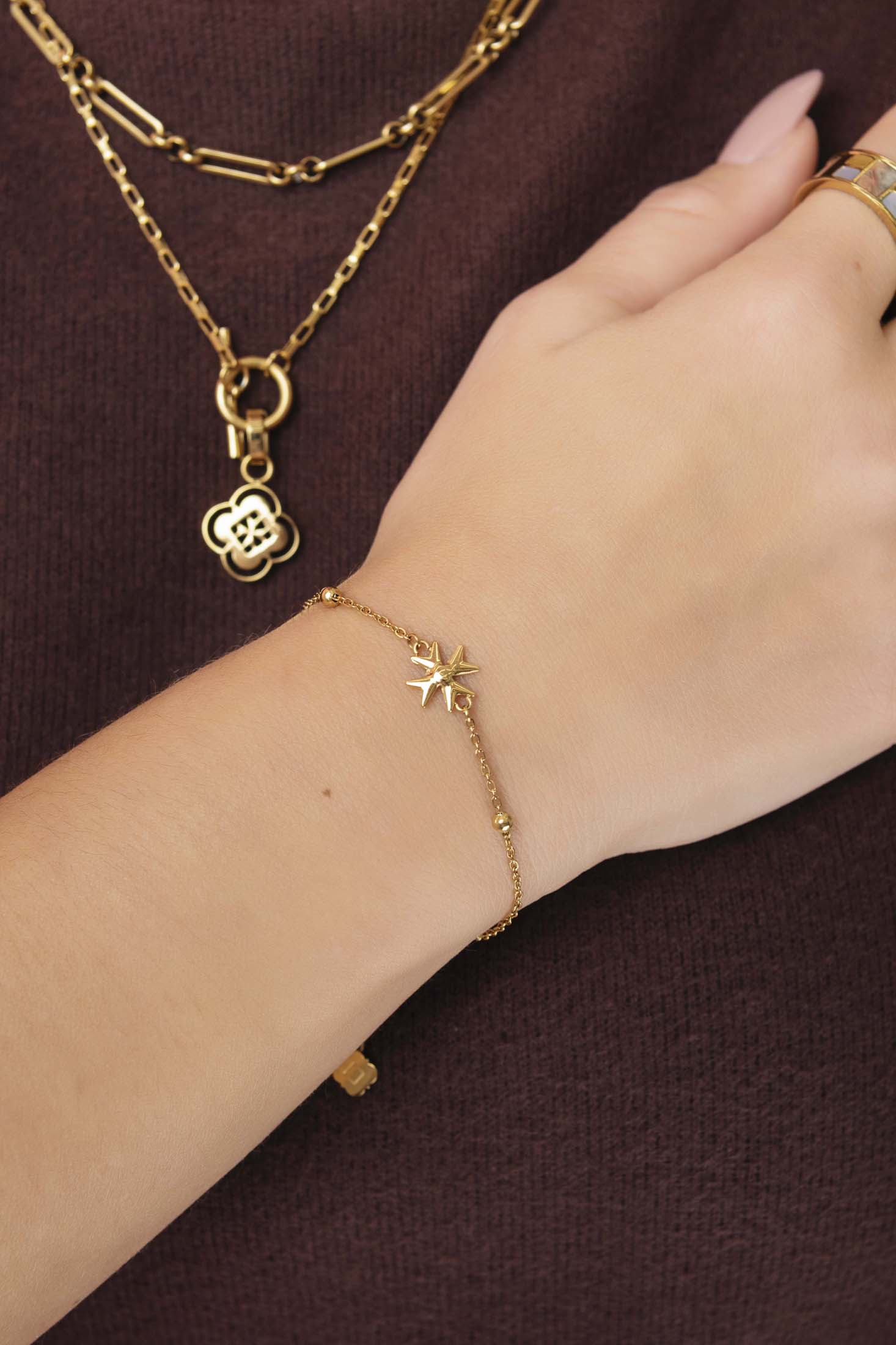 Maltese Cross Ball Chain Bracelet