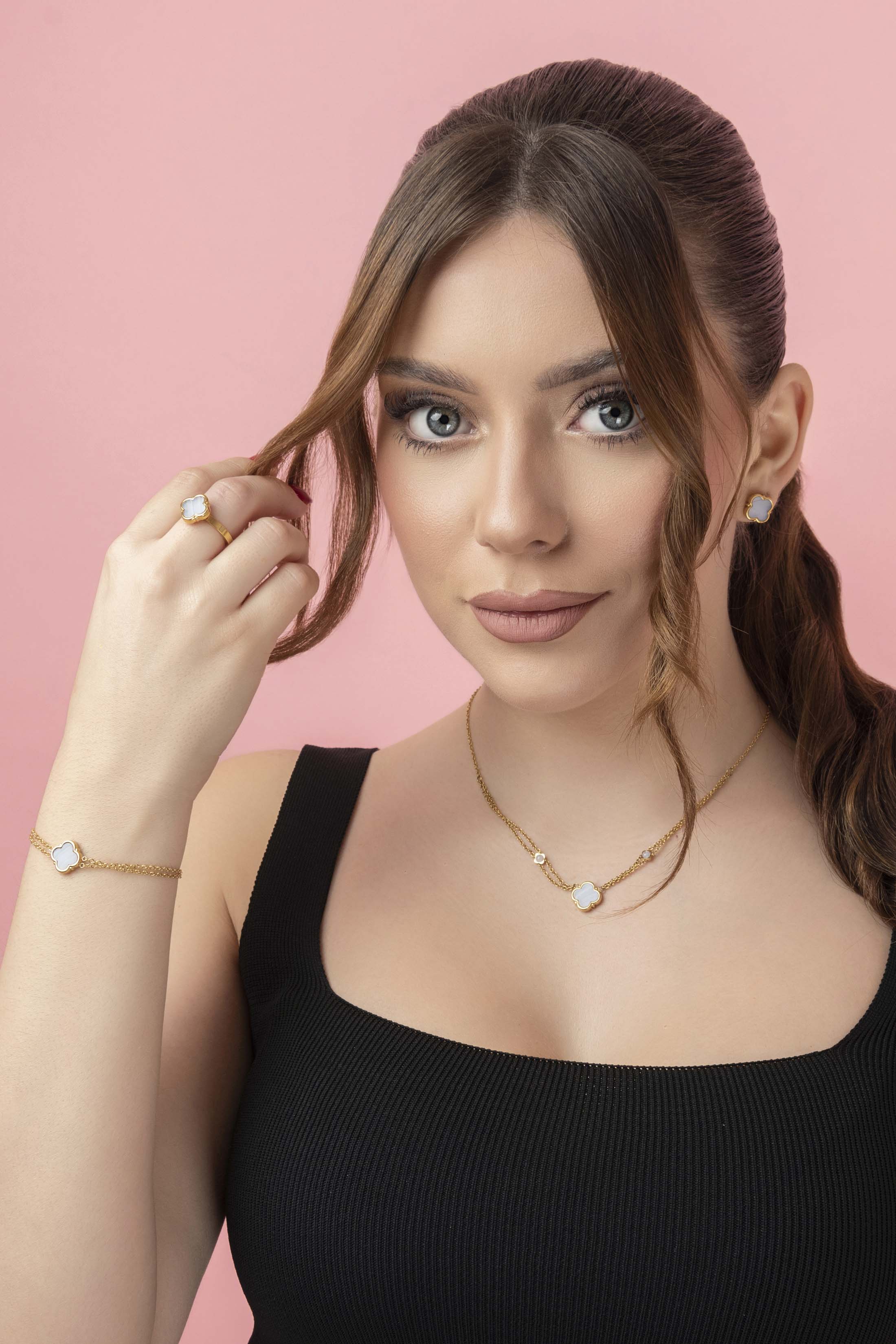 Lace Agate Stone Stud Earring Set