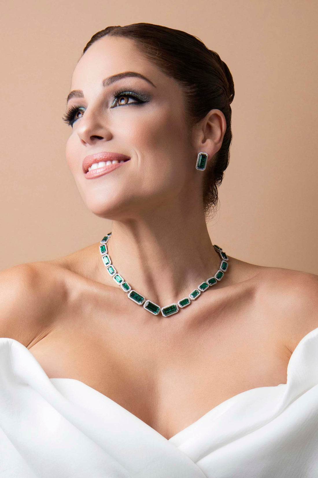 Emerald Elegance Statement Stud Earring Set