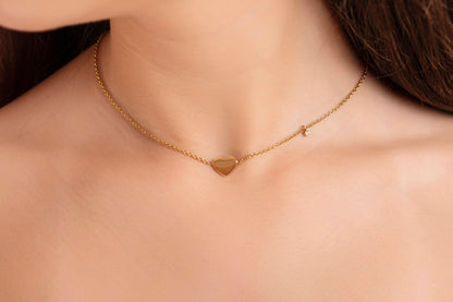 Petite Heart Gold Stud Earring Set