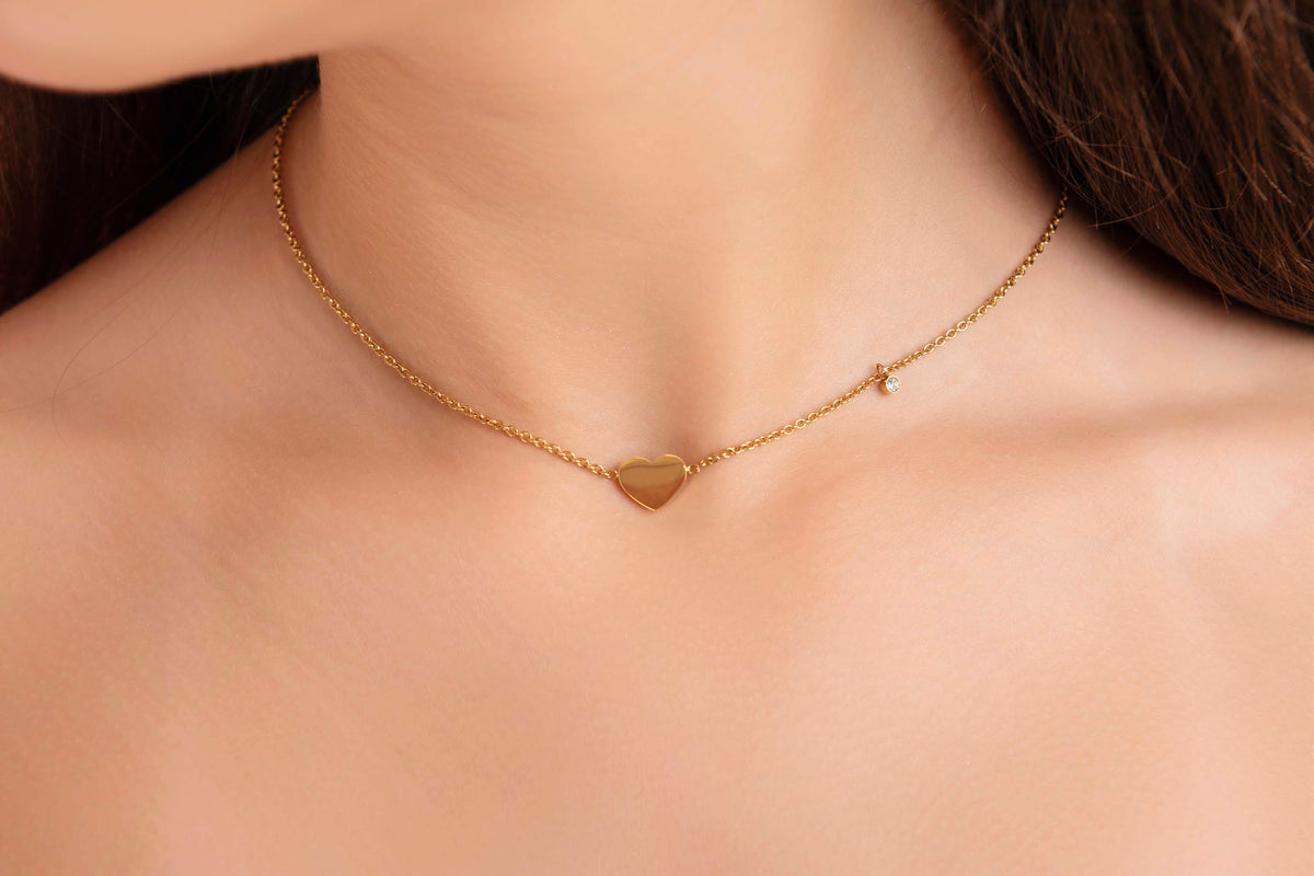 Petite Engravable Heart Gold Bracelet