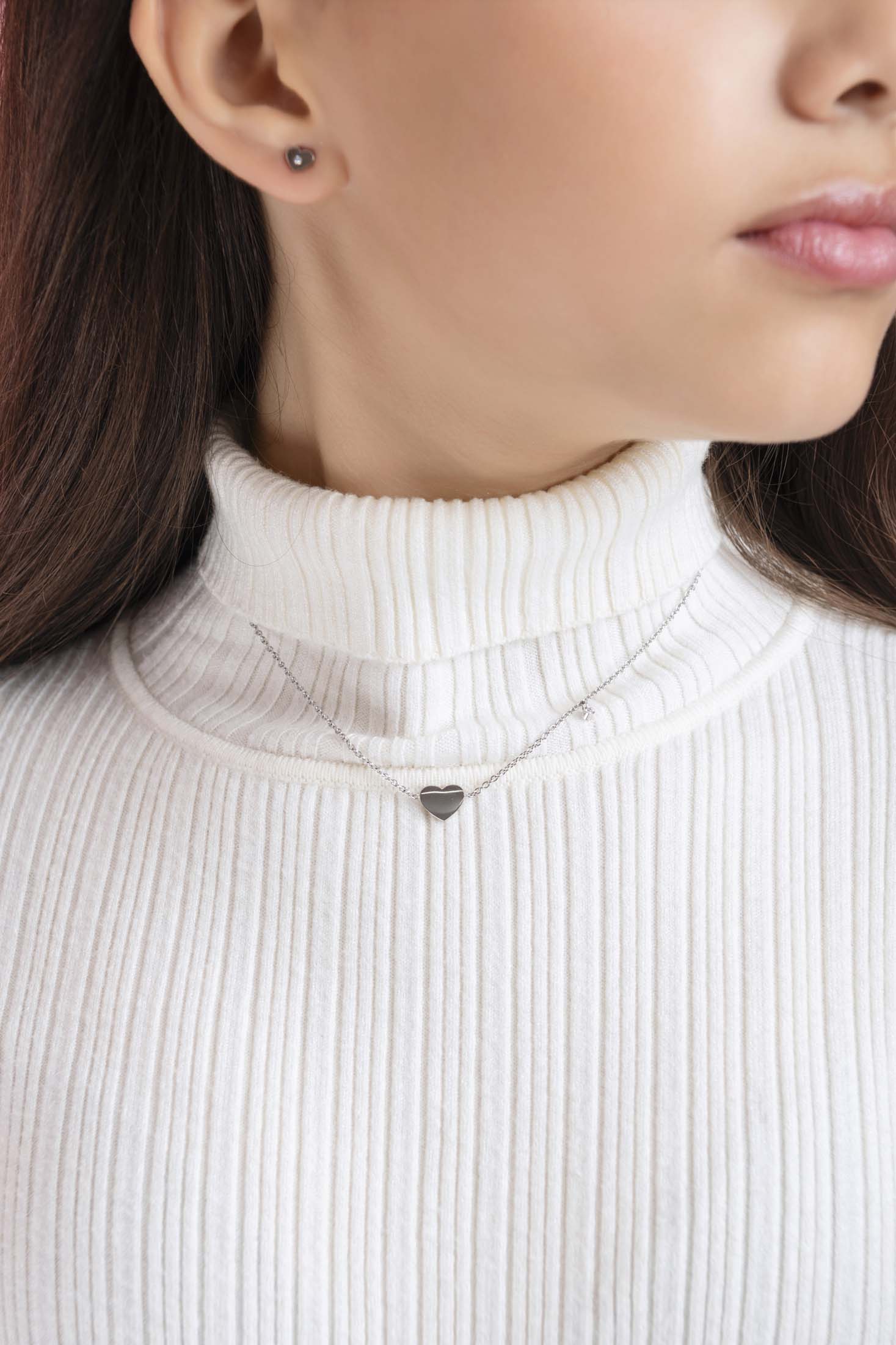 Petite Heart Silver Stud Earring Set