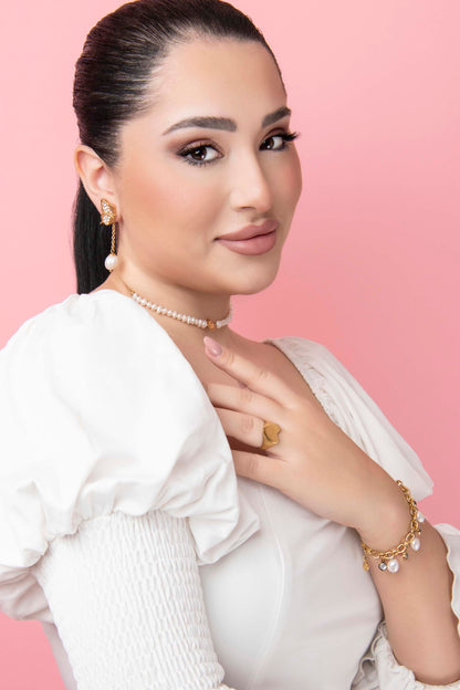Farfett tal-Fejġel Perla Drop Stud Earring Set