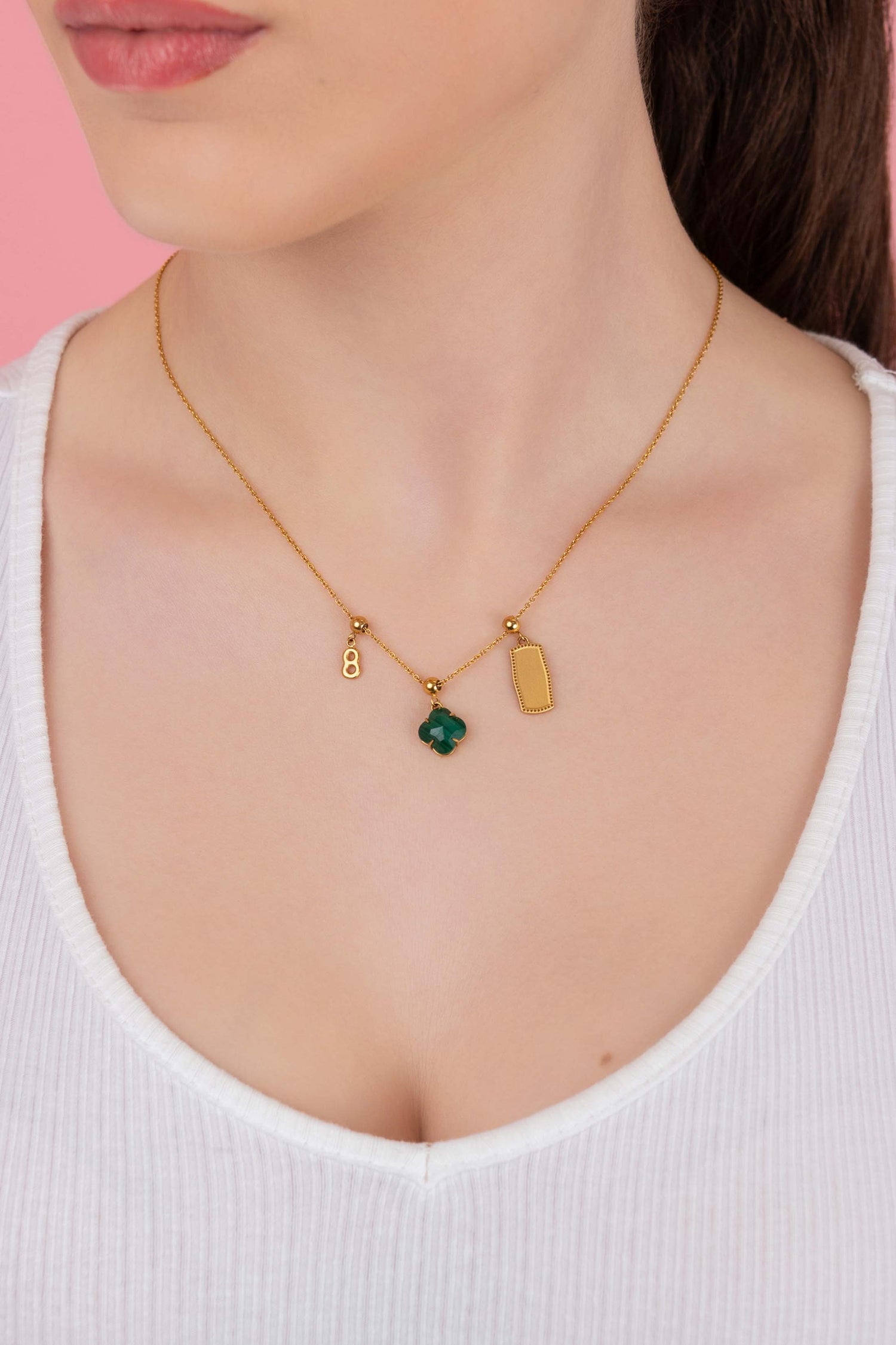 Numbers &amp; Birthstone Toggle Charm Necklace Gift Set