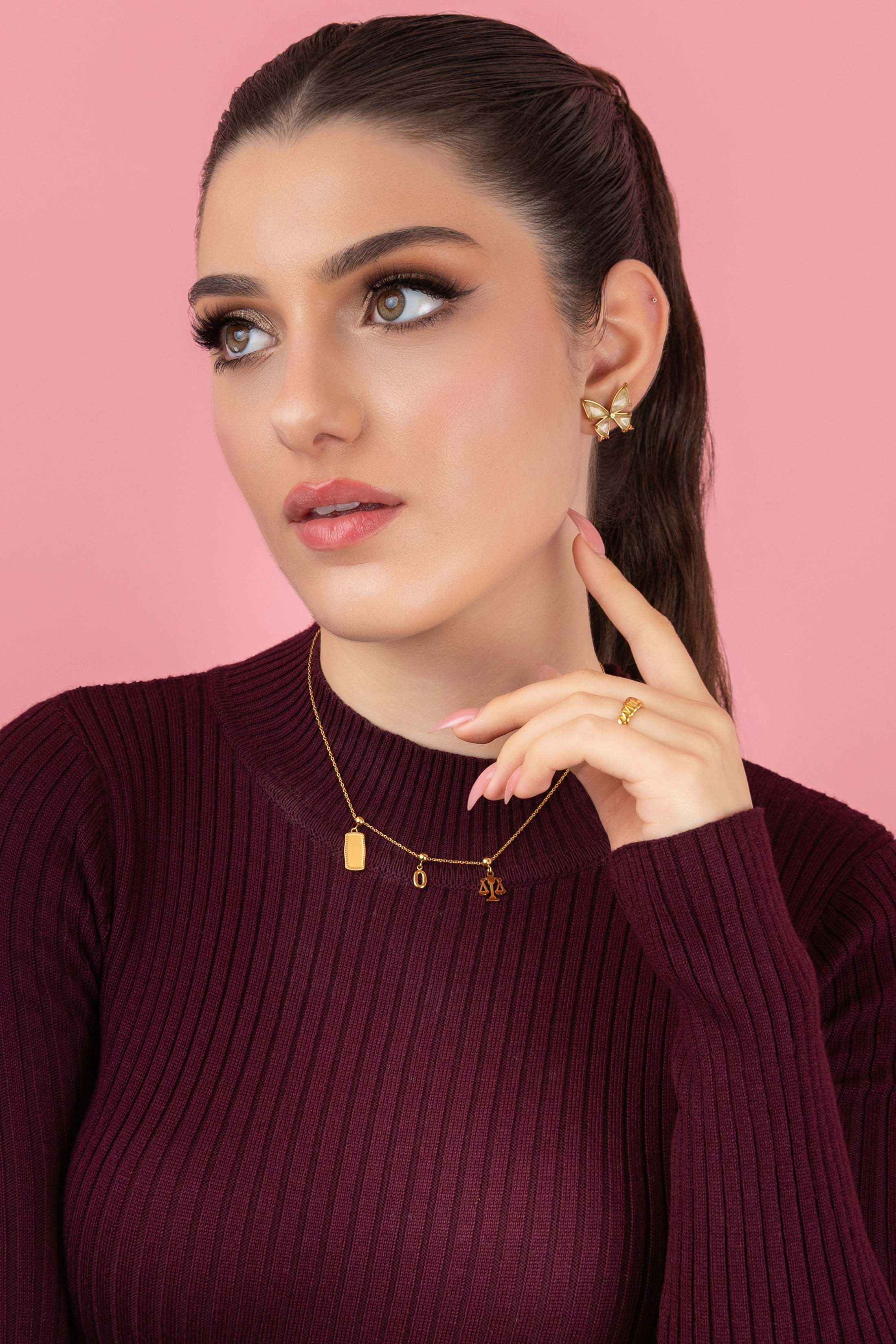 Numbers &amp; Birthstone Toggle Charm Necklace Gift Set